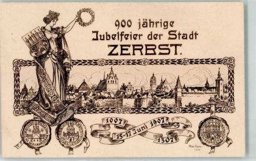 Zerbst 900 jährige Jubelfeier der Stadt 1907 Wappen
