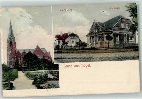 Sögel 1910 Villa Schlicht Villa Weber Kirche