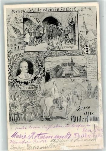 Altdorf 1900 Festspiel Wallenstein Katzentaufe Collegium Portrait Wallenstein