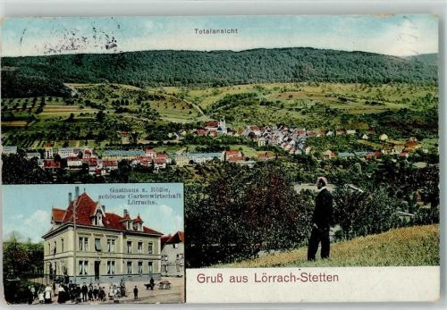 Stetten 1913 Gasthaus zum Rößle Spaziergänger