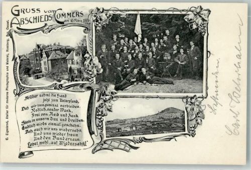 Homberg Abschieds Commers 10. März 1906 Gruppenfoto Ort handschriftlich