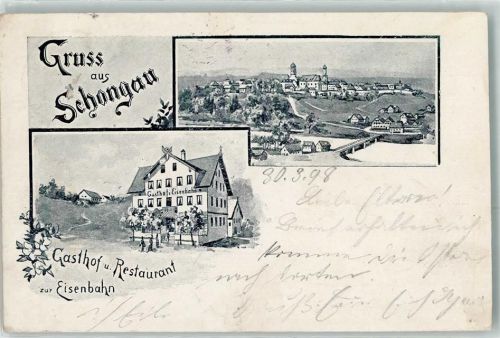 Schongau 1898 Gasthaus u. Restaurant zur Eisenbahn