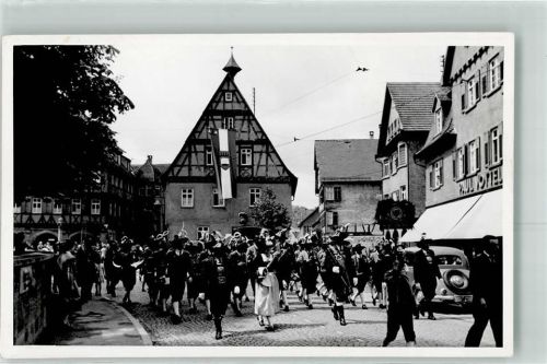 Pfullingen Stadtkapelle Innsbruck Musikfest 9.-11.6.1952 Marktplatz Tracht Oldtimer Ort lt. Stempel