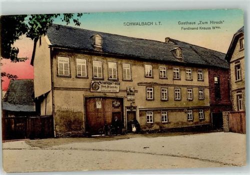 Schwalbach 1910 Gasthaus zum Hirsch Fahrrad Schilder