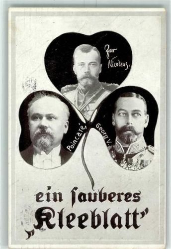 Ein sauberes Kleeblatt Zar Nikolaus, Poincare und Georg V AK