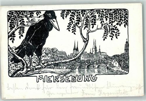Merseburg 1913 Rabe Kirche Brücke