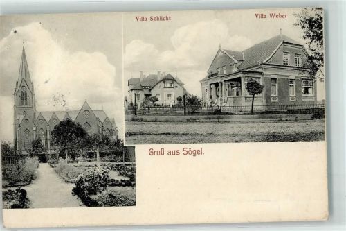49751 W4475 Sögel 1912 - Villa Schlicht Villa Weber Kirche