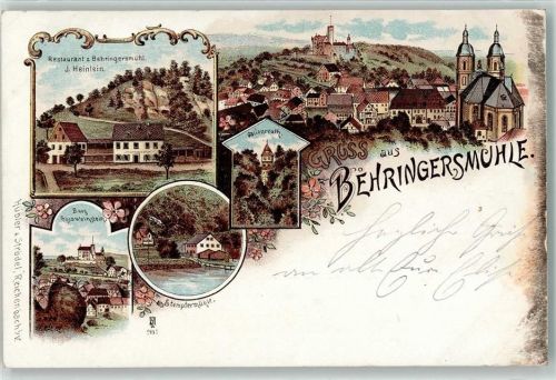 Behringersmühle 1899 Gasthaus Restaurant z. Behringersmühle Burg Gössweinstein Gailenreuth Stempfermühle