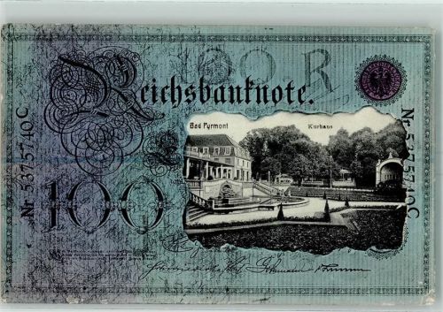 Bad Pyrmont 1913 Geld aufgebrochene Papierwand