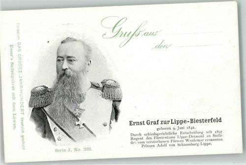 1900 Ernst Graf zur Lippe-Biesterfeld , Serie J Nr. 322 Das Grosse Jahrhundert