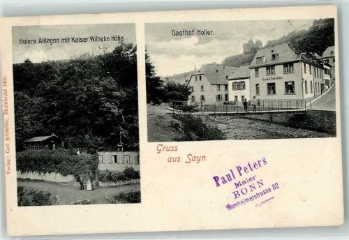 Sayn 1901 Hohler's Anlagen Kaiser Wilhelm Höhe Gasthaus Holler