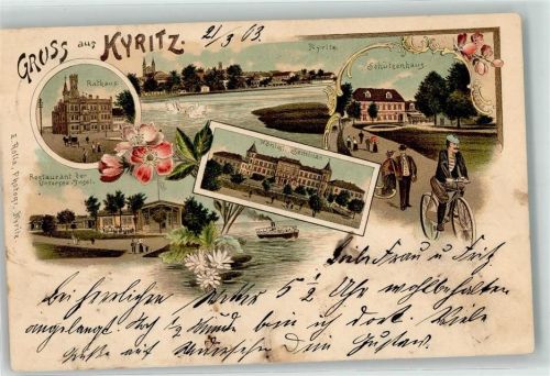 Kyritz 1903 Kgl. Seminar Rathaus Schützenhaus Radfahrer