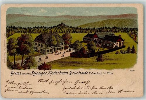 Auerbach 1904 Gruss aus dem Leipziger Kinderheim Grünhaide