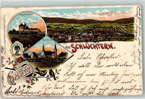 Schlüchtern 1901 Schloß Brandenstein Kgl. Seminar Rotkehlchen