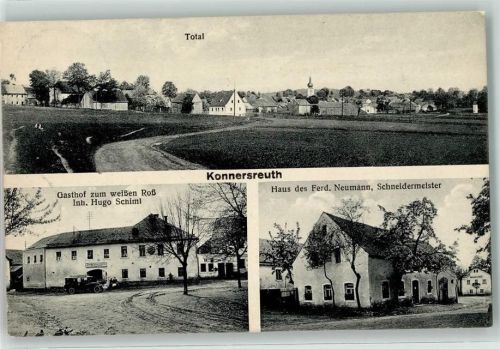 Konnersreuth Gasthaus zum weißen Roß Haus des Fred. Neumann Schneidermeister Oldtimer
