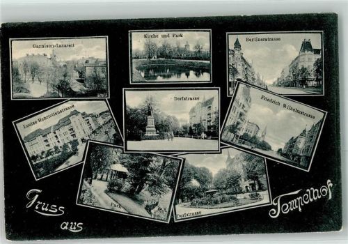 Tempelhof 1913 Garnison Lazarett Kirche Park Berlinerstraße Louise Henriettenstraße Dorfstraße Friedrich Wilhelmstraße Park Gruss