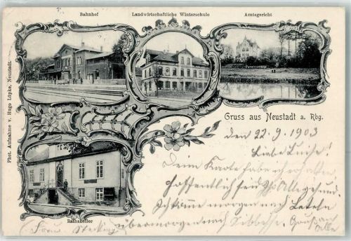 Neustadt 1903 Bahnhof Amtsgericht Landwirtschaftliche Winterschule Gasthaus Ratskeller