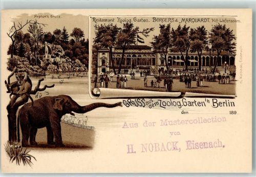 Berlin Mitte 1897 Gruss aus Neptun Grotte , Restaurant AK
