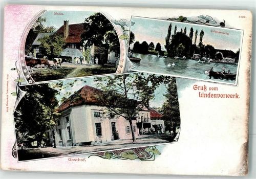 04655 O7230 Lindenvorwerk Gebrauchsspuren Mühle Gasthaus Gondelteich