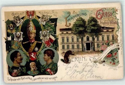 Potsdam 1900 Erinnerung Grossjährigkeits-Erklärung Friedrich Wilhelm , Wappen Kaiser Wilhelm II