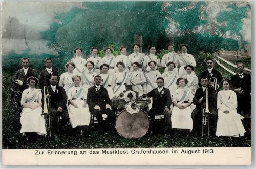 79865 W7821 Grafenhausen , Hochschwarzw - Musikfest 1913 Gruppenfoto
