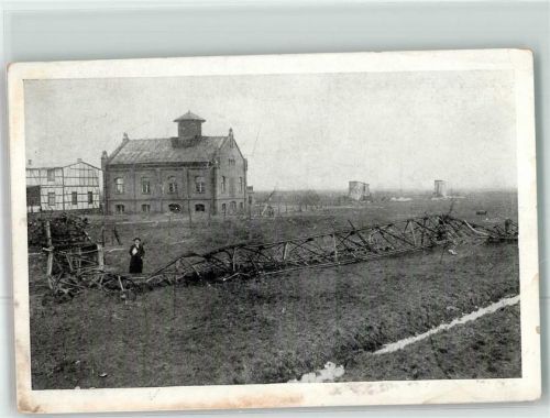 14641 O1550 Nauen , Havelland 1912 Foto AK Umgestürzter Funkturm 30. März 1912 Obere Turmhälfte