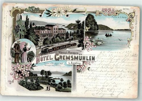 Bad Malente-Gremsmühlen 1897 Bahnhof Eisenbahn Diecksee Hotel L. Eggeling
