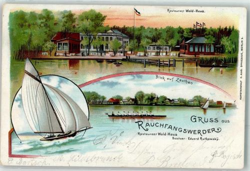 Rauchfangswerder 1900 Gasthaus Wald Haus Blick auf Zeuthen