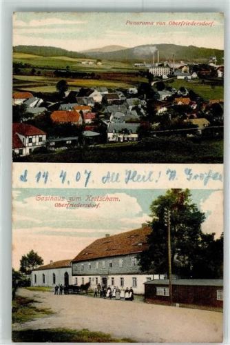 02742 O8713 Neusalza-Spremberg 1907 - Gasthaus zum Kretscham zu Oberfriedersdorf Ort lt. Recherche