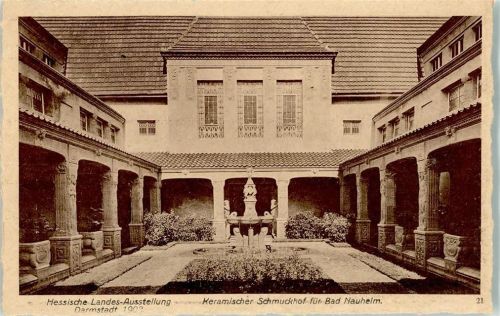 Darmstadt Keramischer Schmuckhof für Bad Nauheim Hessische Landes Ausstellung 1908