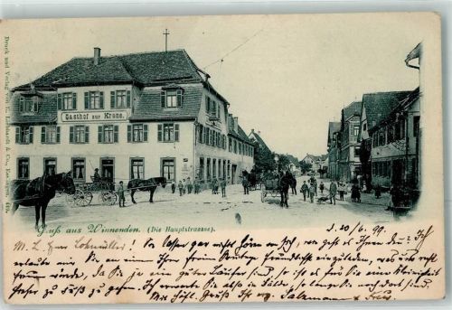 Winnenden 1899 Gasthaus Zur Korne Kutschen Hauptstraße