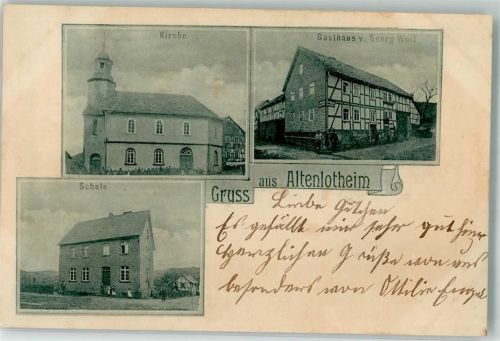 Altenlotheim Schule Kirche Gasthaus Wolf