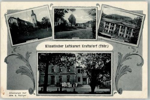 Kraftsdorf 1921 Uhrenfabrik Gasthaus Altenburger Hof Dorfstraße