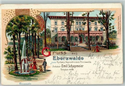 Eberswalde 1904 Königsquelle Hotel Eberswalde