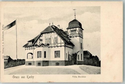 Karby 1909 Villa Becheler Fahnenmast
