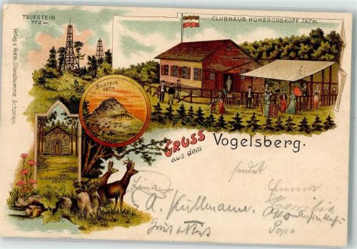 Schotten 1899 Vogelsberg Clubhaus Hoherodskopf Taufstein Ludwigsbrunnen Billstein
