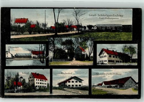 Erching Schloß Schloßeingang Ökonomie Gasthaus Fischerhof Schweine-Zucht-Stallung