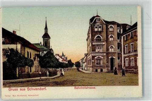 Schwandorf 1919 Bahnhofstraße Bahnhofs-Hotel Restaurant-Cafe