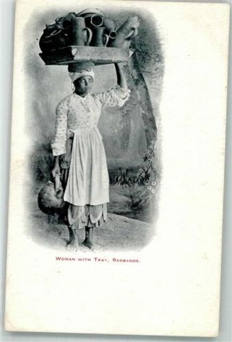Barbados Woman with Tray Verkäuferin Tonwaren