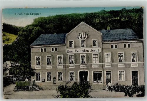 Krippen 1920 Gasthaus zum Deutsche Haus Inflationsporto