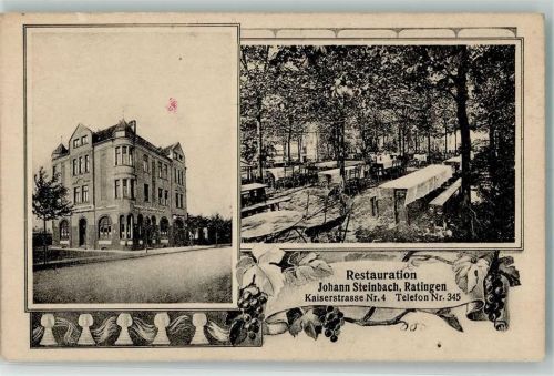 Ratingen Gasthaus Steinbach Gartenwirtschaft Kaiserstraße 4 Foto AK