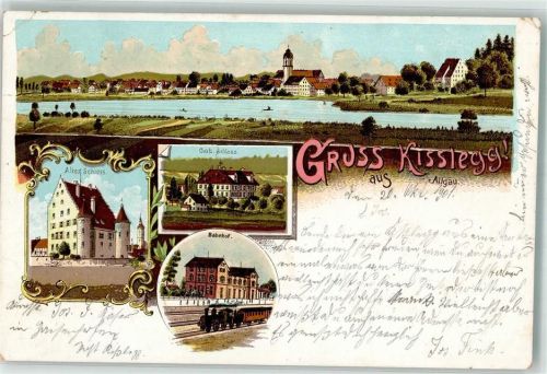 Kißlegg 1901 Bahnhof Altes Schloß Gräfl. Schloß