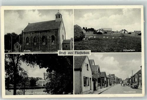 Fliesteden Kirche Hühnerfarm Rittergut Frentzenhof Hauptstraße
