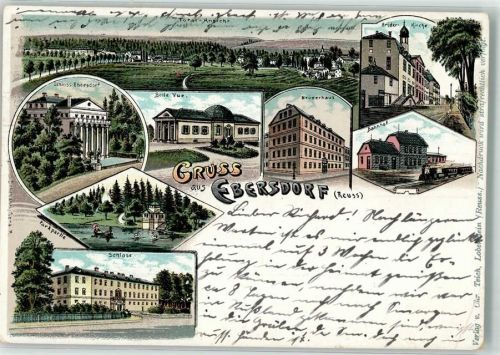 Ebersdorf 1917 Brüderhaus Schloß Ebersdorf Bahnhof Brüderkirche