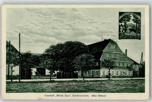 Schönerstädt Posthilfstelle Schönerstädt Gasthaus zur Wilden Sau Wildschwein