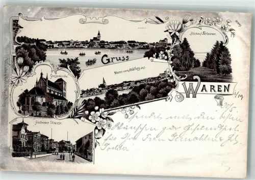 Waren 1898 Georgenstraße Güstrower Straße Gondelsee