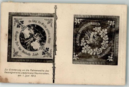 Neumorschen 1913 Gesangsverein Liederkranz Neumorschen Fahnenweihe 1913 Bahnpost Kassel-