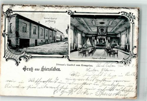 Siersleben 1905 Gasthaus zum Kronprinz Konzert- und Ballsaal