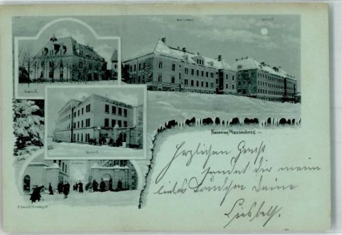 Marienberg 1898 Kaserne Marienberg Kaserne A und C Beamtenhaus Winter