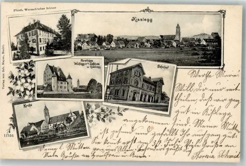 Kißlegg 1905 Fürstlich Wurzach'sches Schloß Bahnhof Fürstl. Wolfegger's Schloß